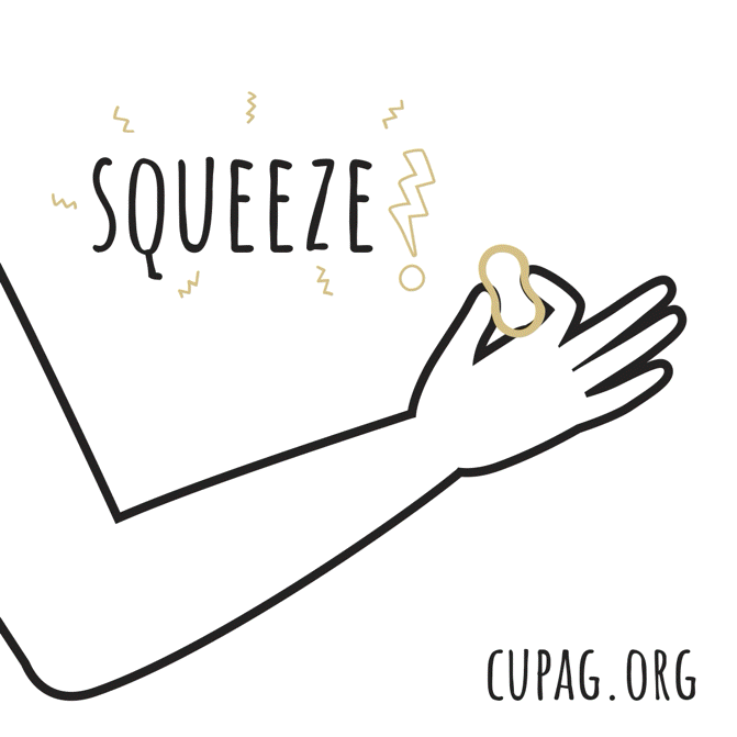 Animated gif showing someone squeezing the ring